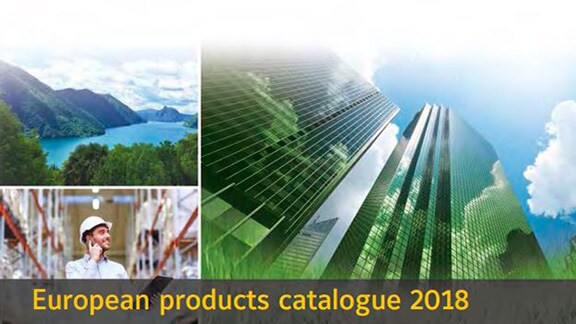 Cover page of European products catalogue 2018